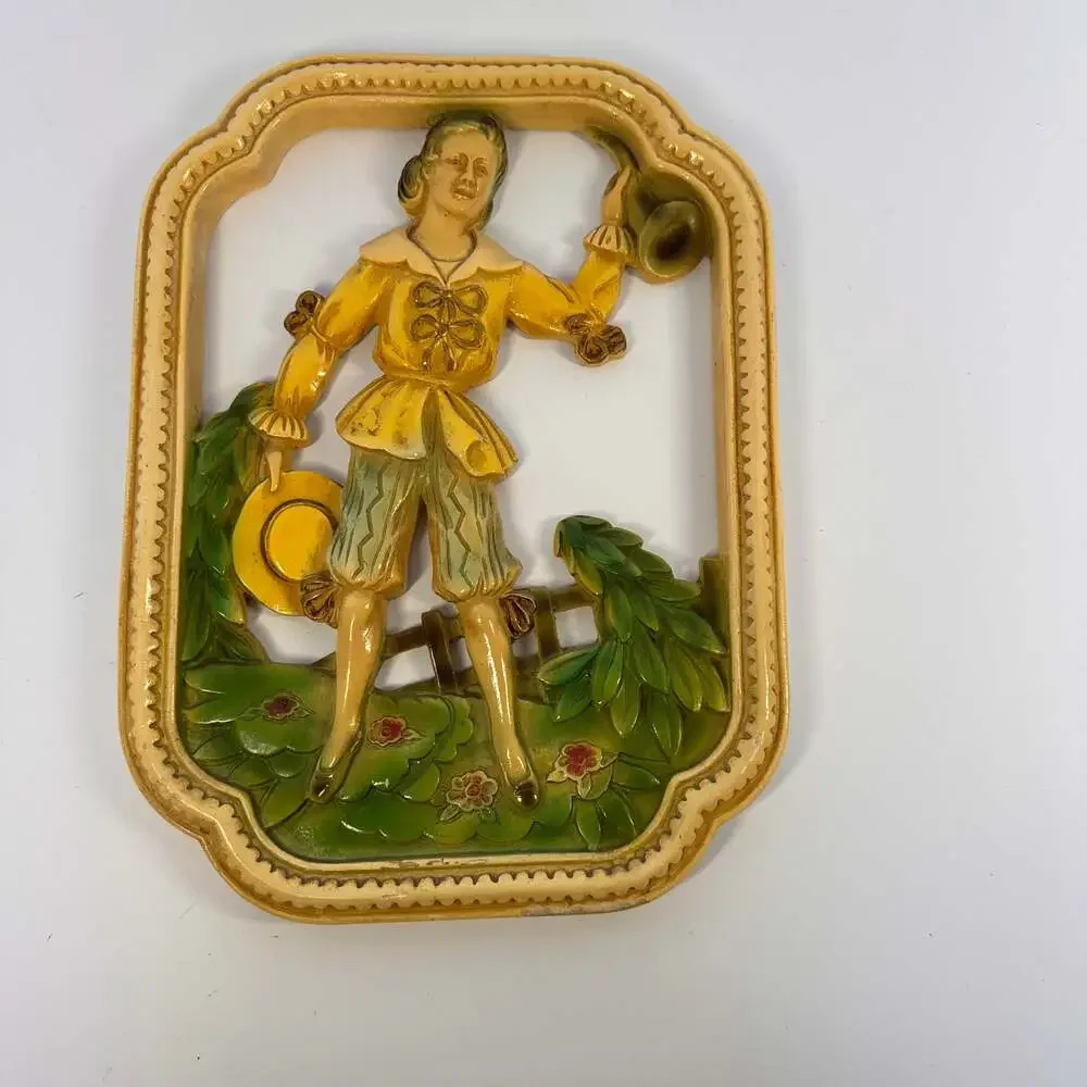 Vintage Empire 3D Wall Art Victorian Courting Couple Plaques Made In Italy‎